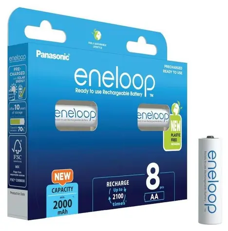 Panasonic Eneloop Akumulator AA 2000 mAh 4 szt. + AAA 800 mAh 4 szt. / Ni-MH / blister
