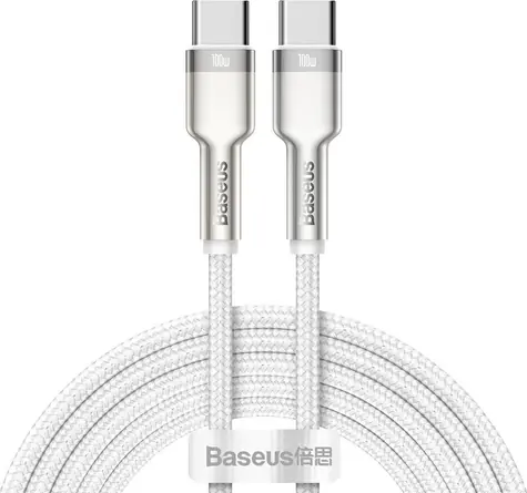 Baseus CATJK-D02 Kabel USB-C (M) - USB-C (M) 2 m biały / 100W