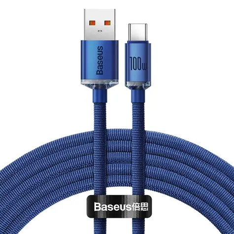 Baseus CAJY000403 Kabel USB-A (M) - USB-C (M) 1,2 m niebieski / 100W