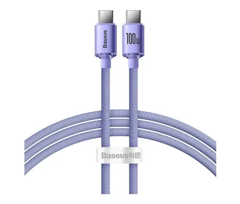 Baseus CAJY000605 Kabel USB-C (M) - USB-C (M) 1,2 m fioletowy / 100W