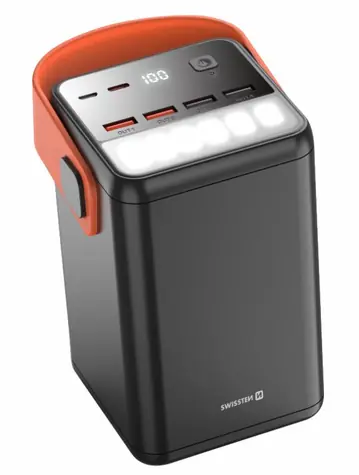 Power bank Swissten POWER LINE 60 000 mAh czarny / 65W / USB-C / USB-A / PD / latarka LED
