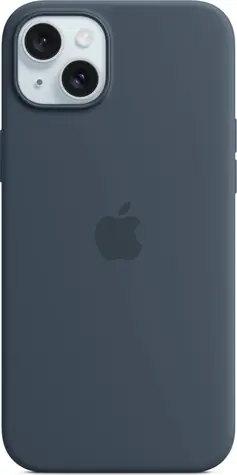 Silikonowe etui Apple z MagSafe do iPhone'a 15 PLUS w kolorze burzowego błękitu / wyprzedaż
