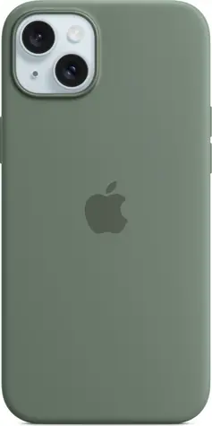 Silikonowe etui Apple z MagSafe do iPhone'a 15 PLUS w kolorze cyprysowym