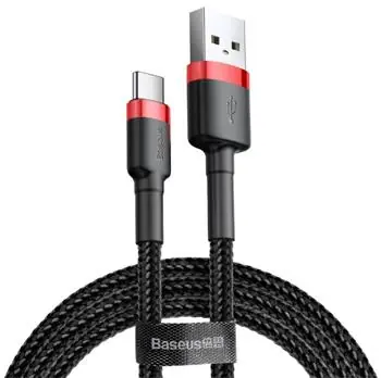 Baseus CATKLF-B91 Kabel USB-A (M) - USB-C (M) 1 m czarno-czerwony