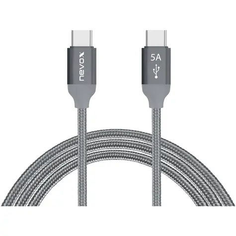 Kabel Nevox USB-C (M) - USB-C (M) 2 m szary / 100W