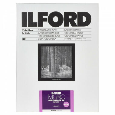Ilford MG RC DL 1M (17,8 x 24 cm) / 100 ark. / papier fotograficzny czarno-biały / błyszczący