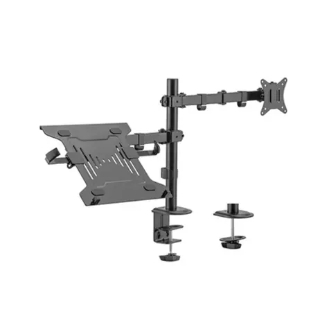 Brateck LDT66-C024ML / Uchwyt do monitora i laptopa / dwa ramiona / nośność 9 + 4 kg / VESA 75 i 100