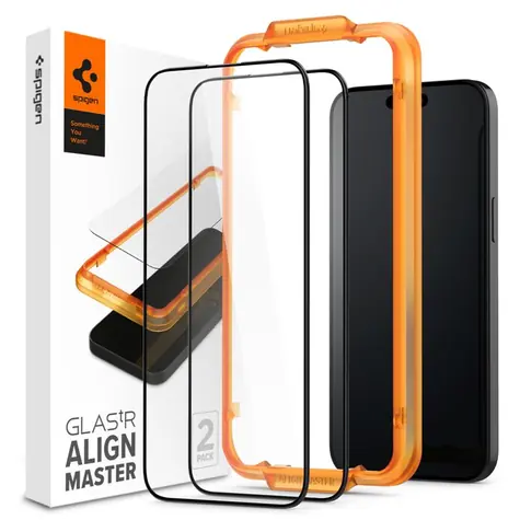 Spigen Glass tR AlignMaster 2 szt. Szkło ochronne do Apple iPhone 15 Pro FC czarne / 2 szt.