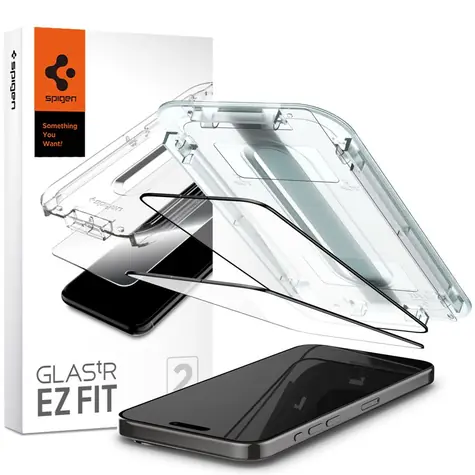 Szkło ochronne Spigen Glass tR EZ Fit 2 Pack do Apple iPhone 15 Pro Max FC w kolorze czarnym