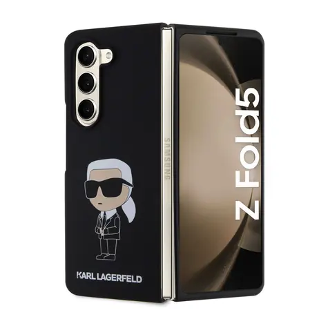 Etui na tył z płynnego silikonu Karl Lagerfeld Ikonik NFT do Samsung Galaxy Z Fold 5 w kolorze czarnym