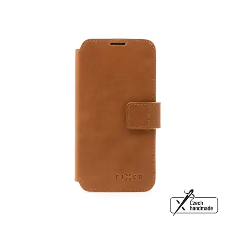 FIXED Skórzane etui typu ProFit Book do Apple iPhone 15 Pro w kolorze brązowym