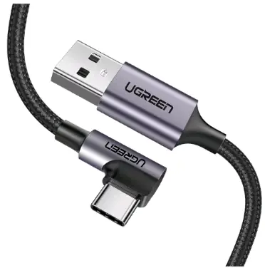 Ugreen Kabel USB-A (M) - USB-C (M) 2m czarny / kątowy USB-C 