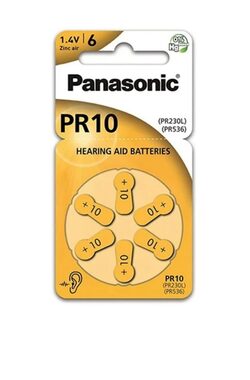 Panasonic PR10 (PR230) 6 szt. / Bateria do aparatów słuchowych / 1,4V / 91 mAh / ZnAir