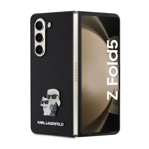 Tylna obudowa Karl Lagerfeld PU Saffiano Karl i Choupette NFT do Samsung Galaxy Z Fold 5 w kolorze czarnym