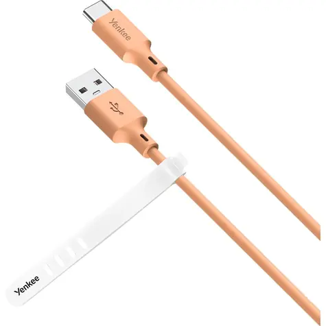 Kabel YENKEE YCU 315 OE SILIC USB-A (M) - USB-C (M) 1,5 m pomarańczowy / 15 W