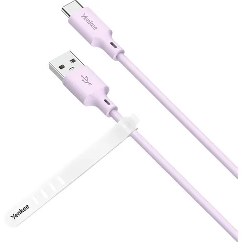 Kabel YENKEE YCU 315 PE SILIC USB-A (M) - USB-C (M) 1,5 m fioletowy / 15 W
