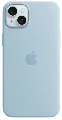 Silikonowe etui Apple z MagSafe do iPhone'a 15 PLUS w kolorze jasnoniebieskim