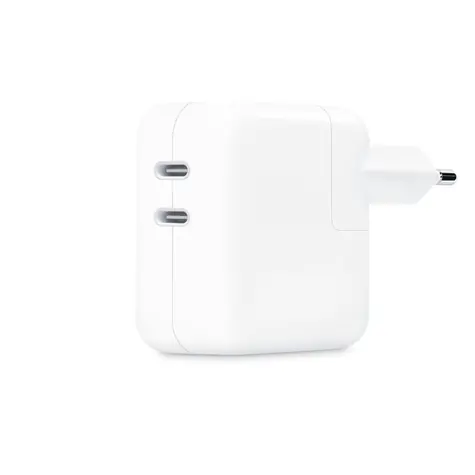 Dwuportowy zasilacz Apple 35 W USB-C / 35 W / dla iPhone'a, iPada i MacBooka / bez kabla