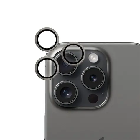 Szkło ochronne Epico na tylną kamerę do Apple iPhone 15 Pro/15 Pro Max w kolorze gwiezdnej czerni
