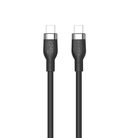 Kabel Hyper Charger Silikonowy 240W USB-C (M) - USB-C (M) 2 m czarny