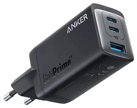 Anker GaN Prime 65W czarny / Ładowarka / 2x USB-C / 1x USB-A 