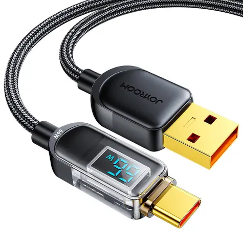 Joyroom S-AC066A16 Kabel ładujący Pryzmat USB-A (M) - USB-C (M) 66W 1,2m czarny 