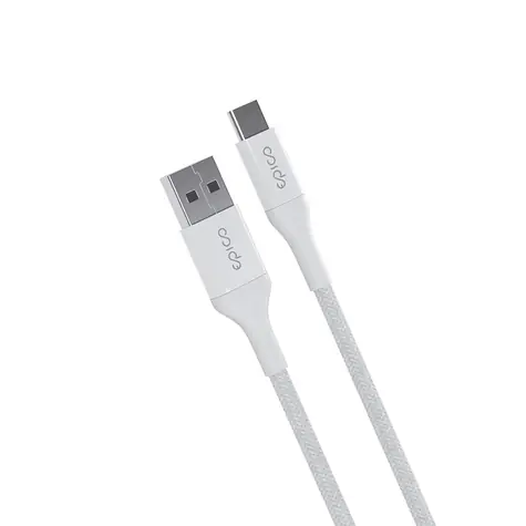 Kabel Epico w oplocie USB-C na USB-A 0,3m biały
