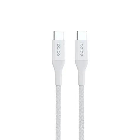 Kabel Epico w oplocie PD USB-C na USB-C 0,3m biały