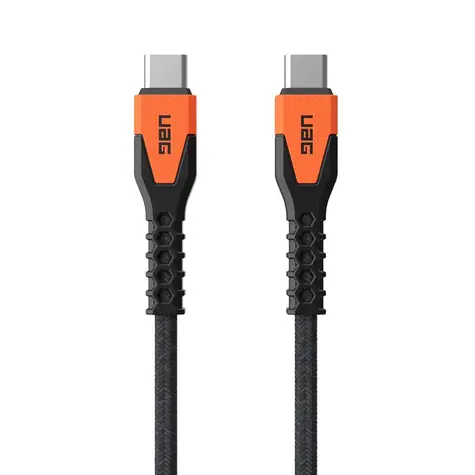 UAG Rugged Kevlar Kabel do transmisji danych i ładowania USB-C (M) - USB-C (M) 1,5 m czarno-pomarańczowy BULK