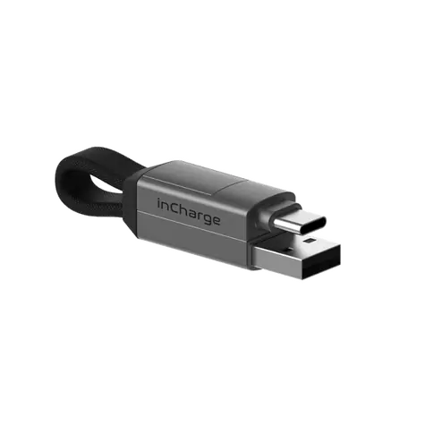 Rolling square inCharge 6 szary / kabel magnetyczny 6w1 / USB / USB-C / Lightning / microUSB / 15W