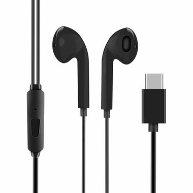 Obal:Me Słuchawki przewodowe USB-C czarne / z mikrofonem / 1,2 m