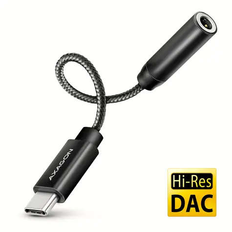 Adapter audio Axagon ADA-HC USB-C (M) - Jack 3,5 mm (F) czarny 