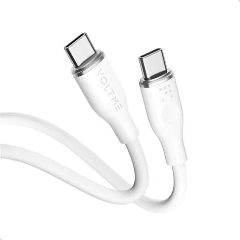 Kabel VOLTME Powerlink Moss Series CTC USB-C(M) 3A/60W 1m biały / 2x USB-C(M)