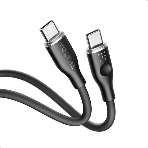 Kabel VOLTME Powerlink Moss Series CTC USB-C(M) 3A/60W 1m czarny / 2x USB-C(M)