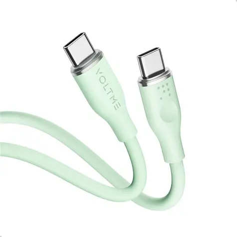 Kabel VOLTME Powerlink Moss Series CTC USB-C(M) 3A/60W 1m zielony / 2x USB-C(M)