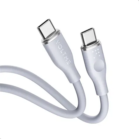 Kabel VOLTME Powerlink Moss Series CTC USB-C(M) 3A/60W 1m szary / 2x USB-C(M)