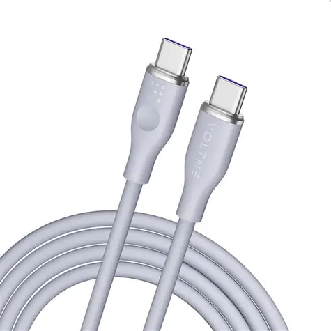 Kabel VOLTME Powerlink Moss Series CTC USB-C(M) 5A/100W 1,8 m szary / 2x USB-C(M)