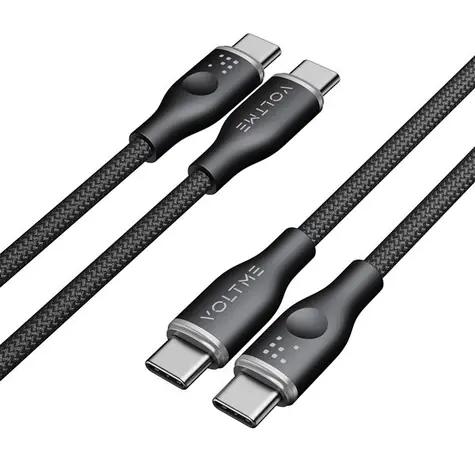 Kabel VOLTME Powerlink Rugg Series CTC USB-C(M) 3A/60W 1m czarny / 2x USB-C(M)