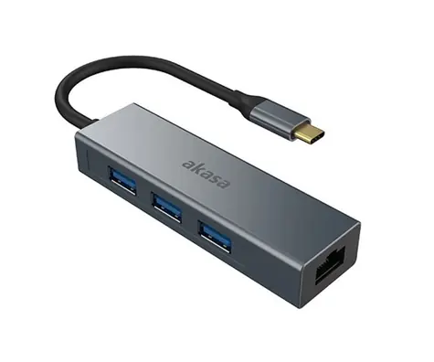 Stacja dokująca Akasa AK-CBCA20-18BK / 3x USB-A 3.0 / 1x Ethernet 