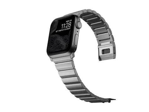 Pasek Nomad Titanium Band do Apple Watch 42/44/45/46/49 mm srebrny