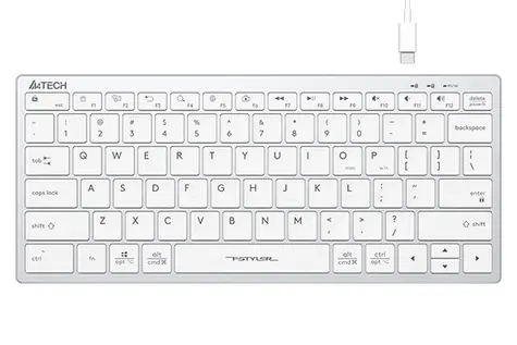 A4Tech FBX51 biały / Klawiatura o niskim profilu / Układ CZ / USB-A