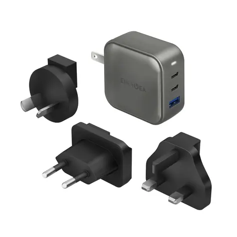 Energea TravelWorld uniwersalny adapter GAN66 szary / PD66W z PPS44W i QC3.0 / 66W 
