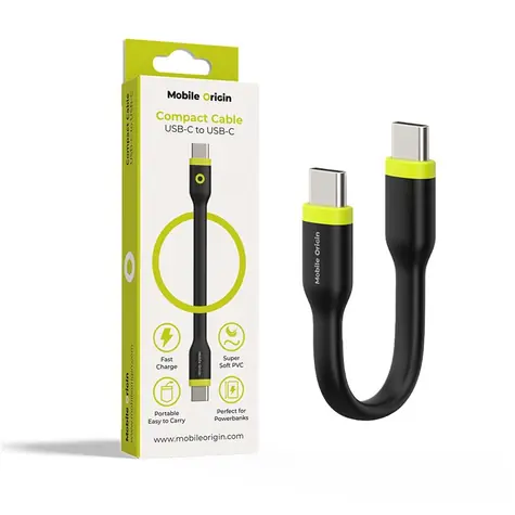 Mobile Origin Compact Cable USB-C do USB-C czarny / 10 cm