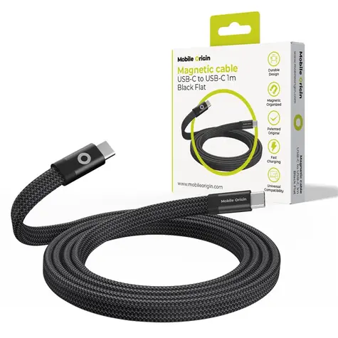 Cable Mobile Origin Magnetic Flat Patented Original USB-C do USB-C 1m czarny