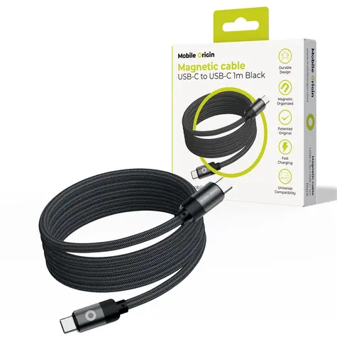 Mobile Origin Magnetic Patented Original Cable USB-C do USB-C 1m czarny