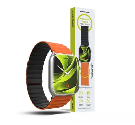 Pasek Mobile Origin Magnetic Watch Strap II do zegarka Apple Watch 49 mm/46 mm/45 mm/44 mm pomarańczowy/czarny