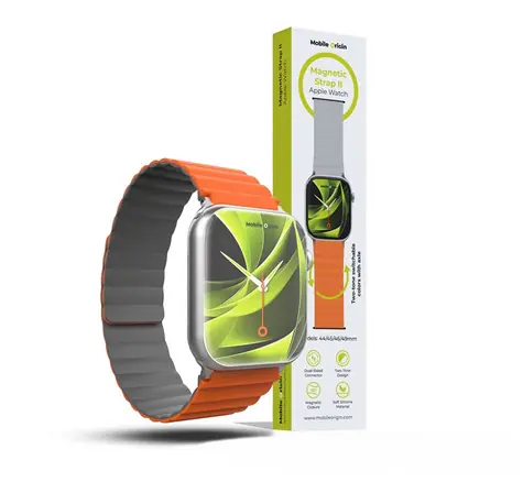 Pasek Mobile Origin Magnetic Watch Strap II do zegarka Apple Watch 49 mm/46 mm/45 mm/44 mm pomarańczowy/szary
