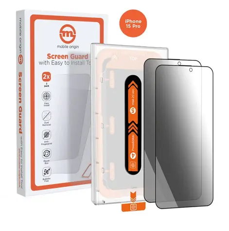 Szkło ochronne Mobile Origin Privacy Screen Guard do Apple iPhone 15 Pro z aplikatorem / 2 szt.