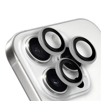 Osłona obiektywu Obal:Me do Apple iPhone 15 Pro/ 15 Pro Max, biała, tytanowa