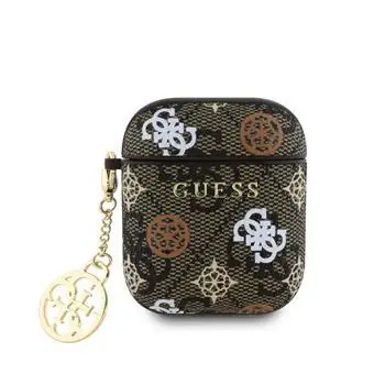 Guess PU 4G Peony Charm do AirPods 1/2 Brown